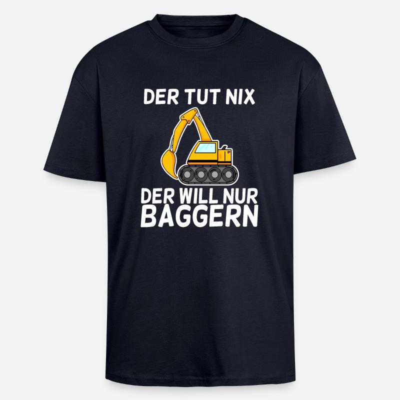 Bagger Baggerfahrer - Oversized Heavyweight Unisex T-Shirt - French Navy
