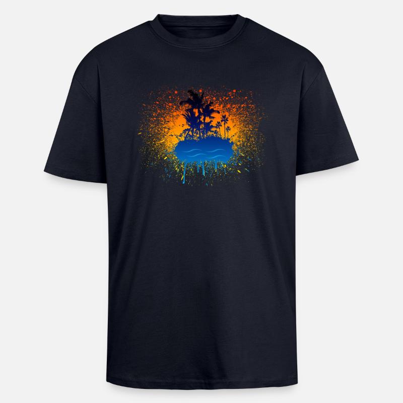 Graffiti-Insel - Oversized Heavyweight Unisex T-Shirt - French Navy