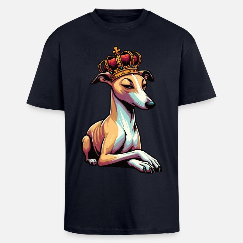 Whippet Greyhound Whippets Propriétaire de lévrier - T-shirt unisexe oversize épais - bleu marine