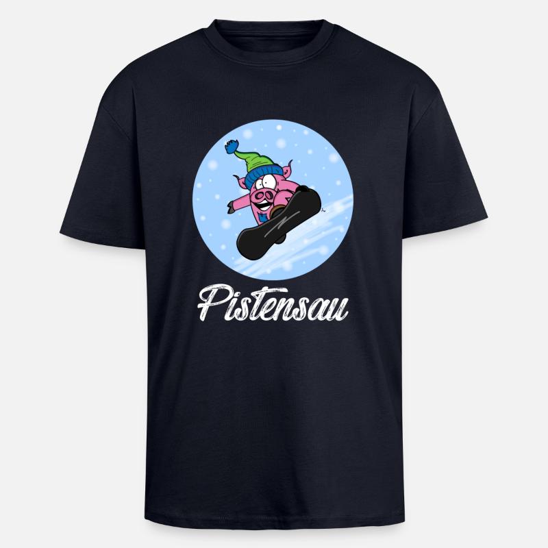 Pisten-Poops - Oversized Heavyweight Unisex T-Shirt - French Navy