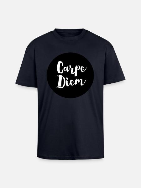 CARPE DIEM - Oversized Heavyweight Unisex T-Shirt - French Navy