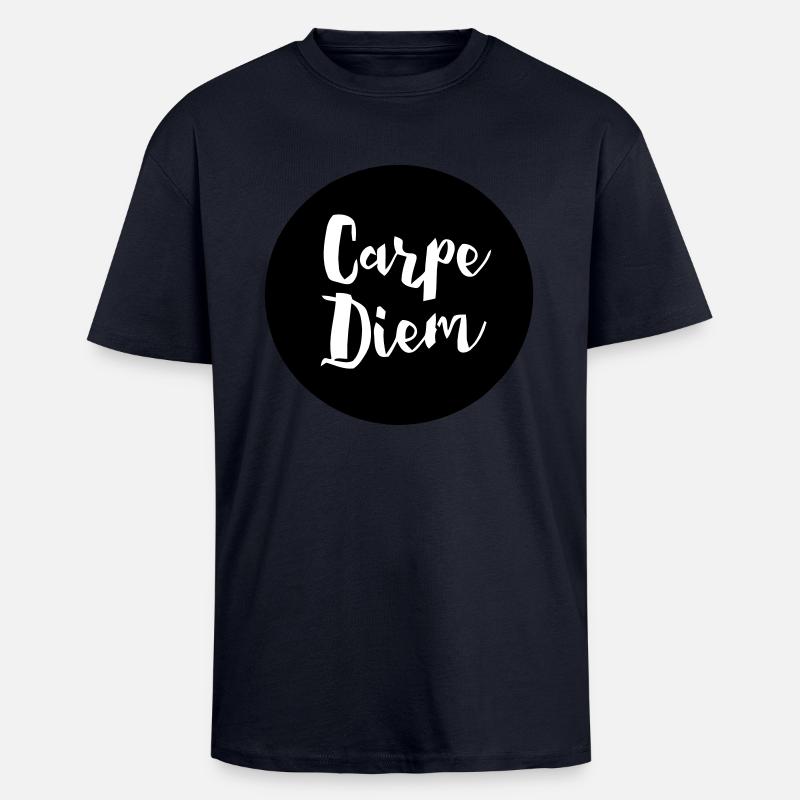 CARPE DIEM - Oversized Heavyweight Unisex T-Shirt - French Navy