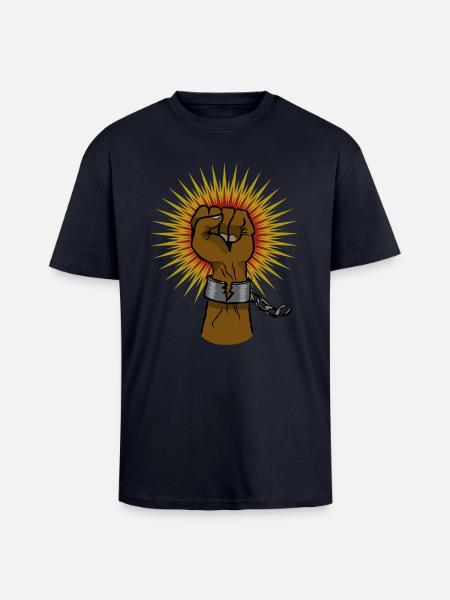 Black Power fist - Unisex Oversized Heavyweight T-shirt - french navy