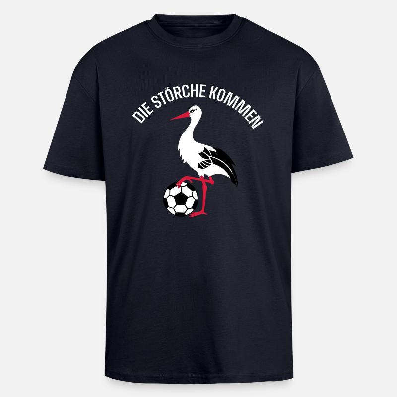 Fußball Storch - Oversized Heavyweight Unisex T-Shirt - French Navy