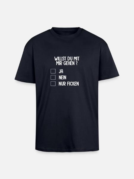 willst du mit mir gehen - Oversized Heavyweight Unisex T-Shirt - French Navy