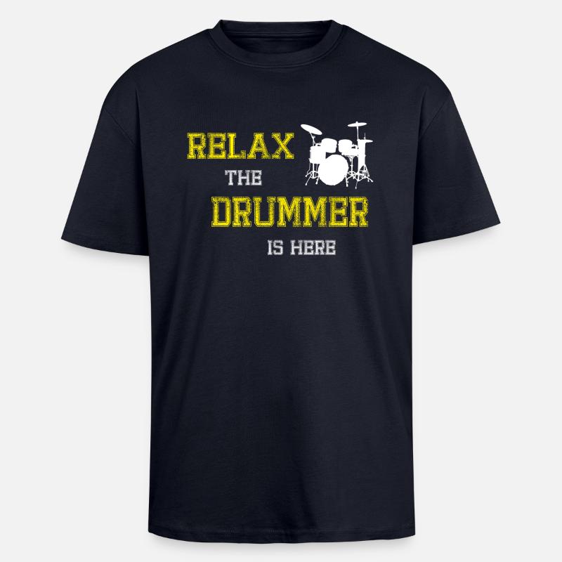 Relax Drummer - Oversized Heavyweight Unisex T-Shirt - French Navy