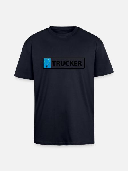 Nummernschild Trucker - Oversized Heavyweight Unisex T-Shirt - French Navy