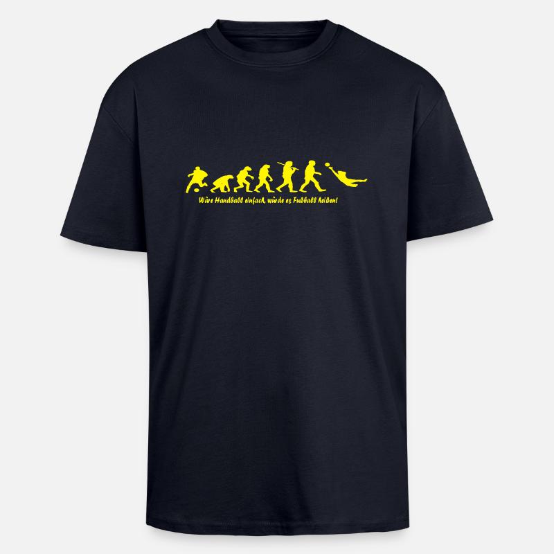 handball_evolution_mit_spruch - Oversized Heavyweight Unisex T-Shirt - French Navy