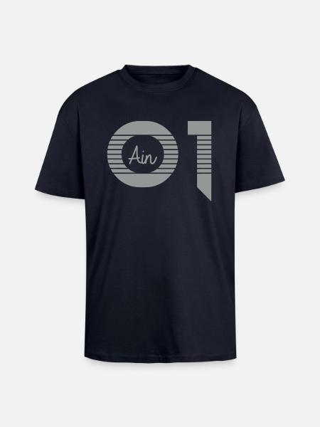 Rhône Alpes Ain 01 - T-shirt unisexe oversize épais - bleu marine