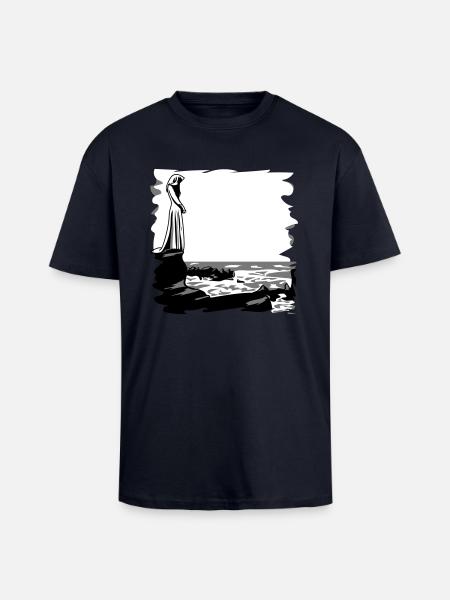 Gothic hand rosary - Unisex Oversized Heavyweight T-shirt - french navy