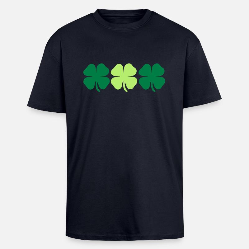 3 4 leaf clovers - Oversized Heavyweight Unisex T-Shirt - French Navy