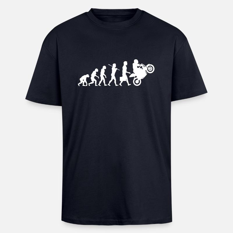 Evolution Motard - T-shirt unisexe oversize épais - bleu marine