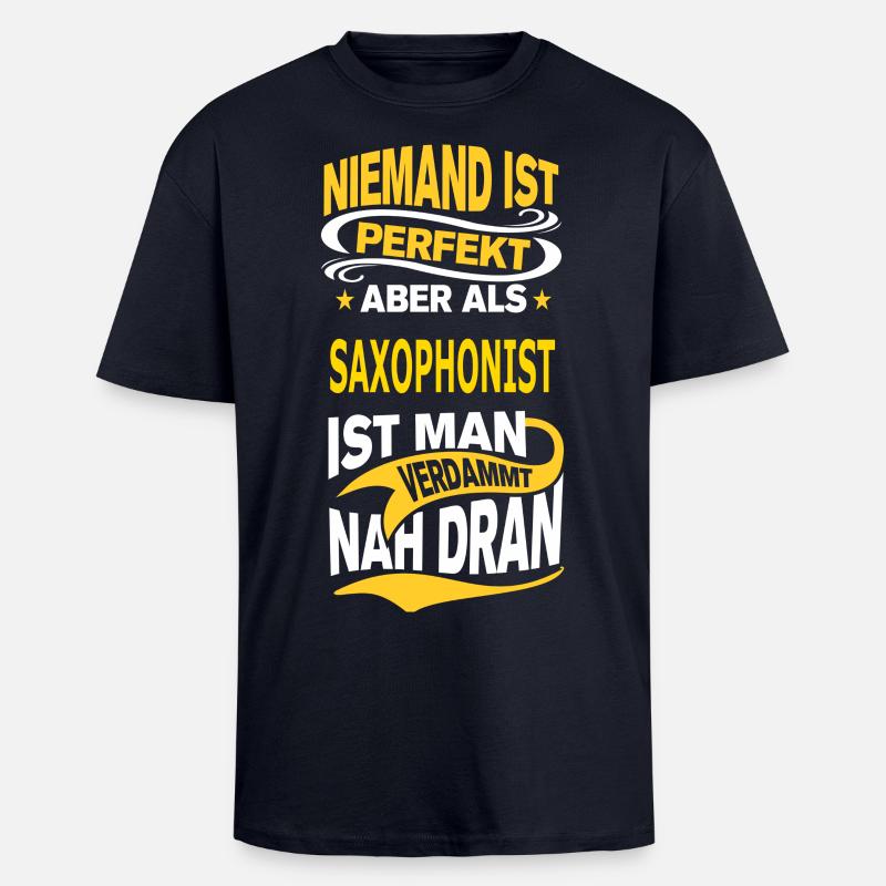 SAXOPHONIST - Oversized Heavyweight Unisex T-Shirt - French Navy