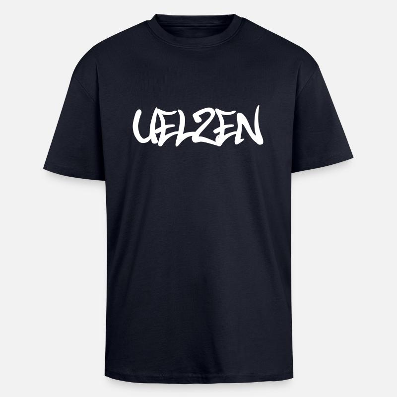 Uelzen Graffiti - Oversized Heavyweight Unisex T-Shirt - French Navy