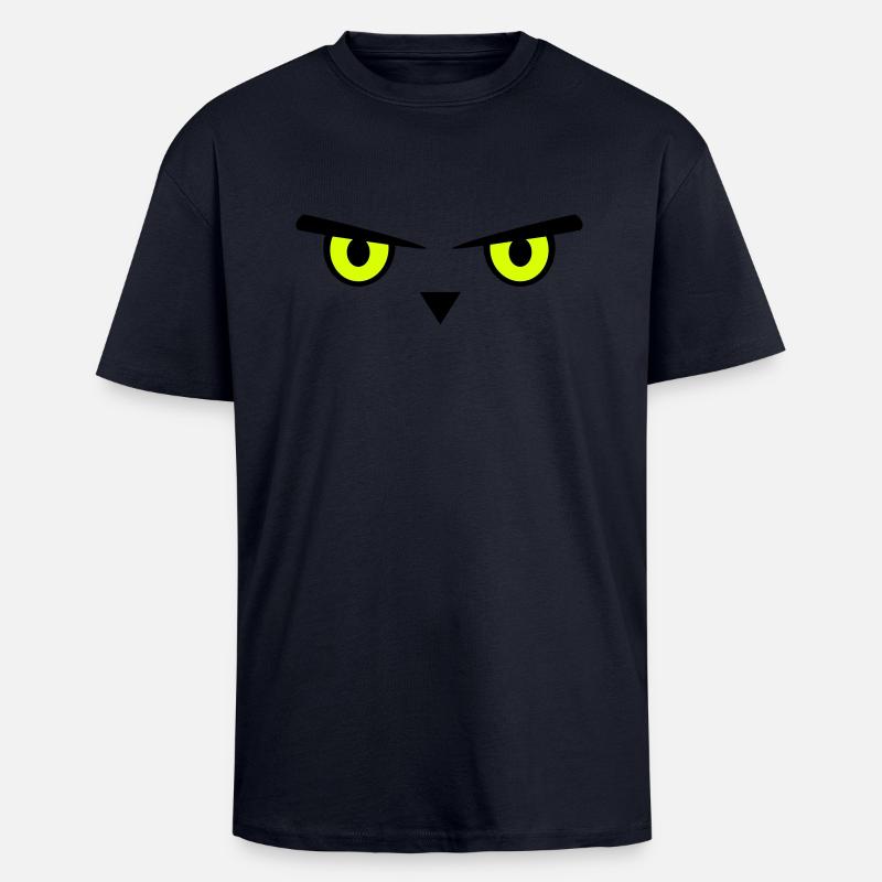 Eule, Augen, Emoji - Oversized Heavyweight Unisex T-Shirt - French Navy