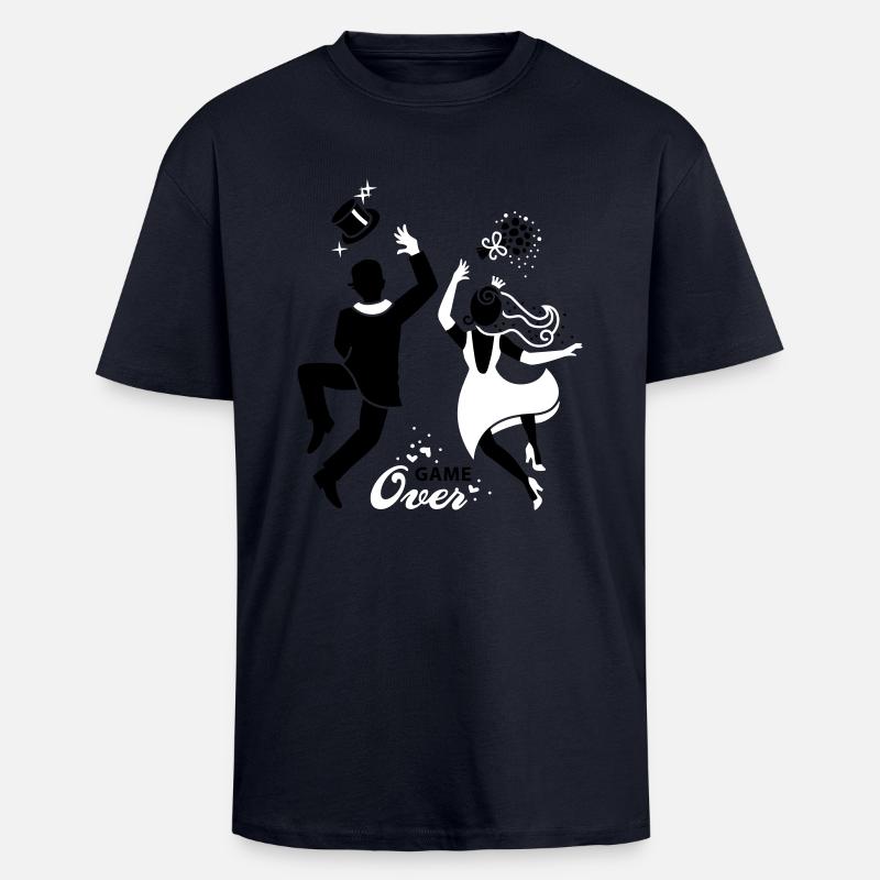 Bride - Couple Game over - Unisex Oversized Heavyweight T-shirt - french navy