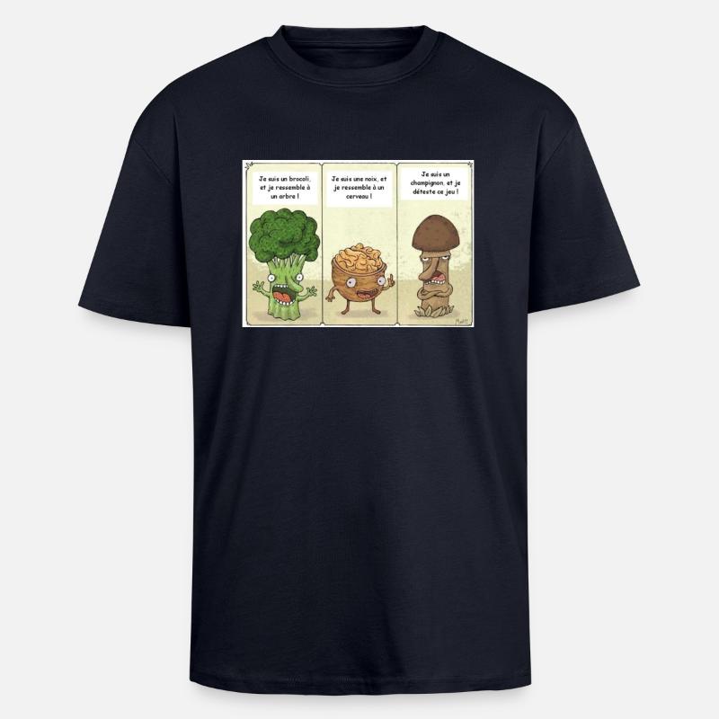 Joke between vegetables - Unisex Oversized Heavyweight T-shirt - french navy