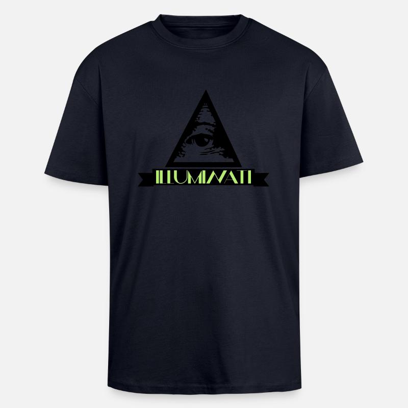 Ilumminati - Unisex Oversized Heavyweight T-shirt - french navy