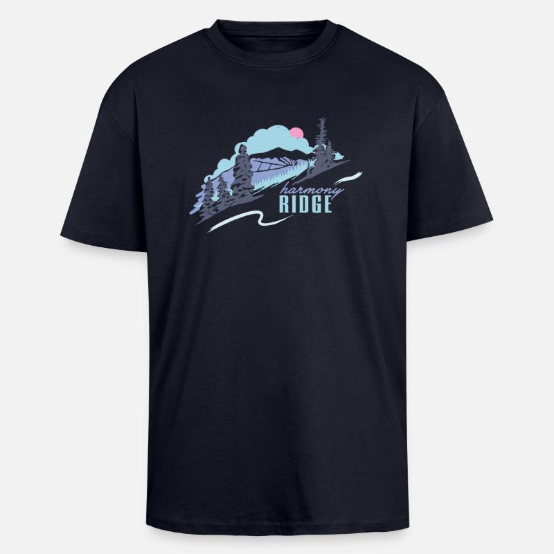 The Ridge - T-shirt unisexe oversize épais - bleu marine