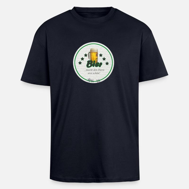 Bierdeckel schöner Durst - Oversized Heavyweight Unisex T-Shirt - French Navy