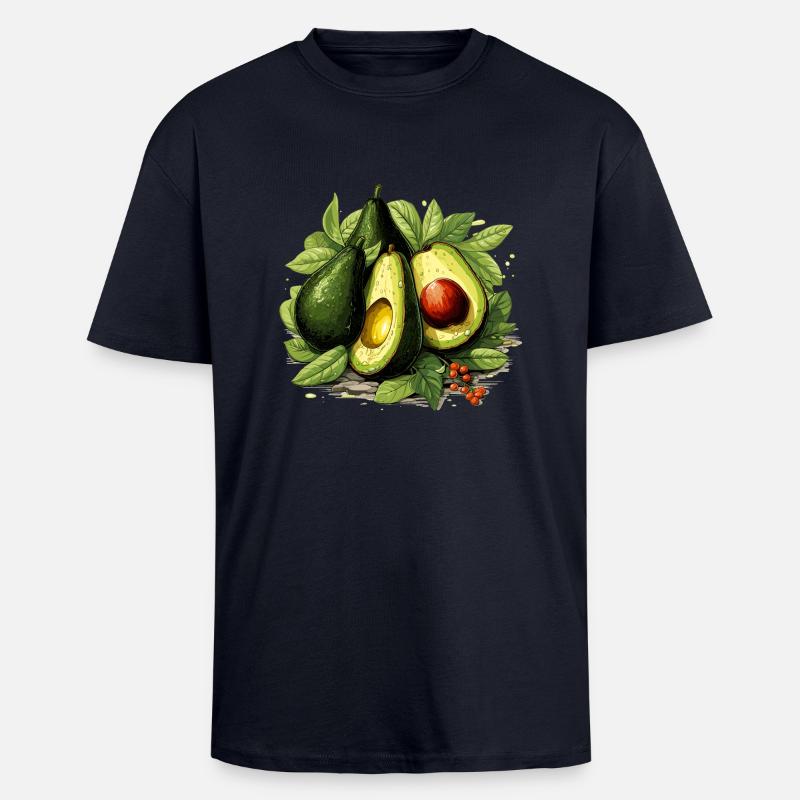 Avocado - Illustration - Unisex Oversized Heavyweight T-shirt - french navy
