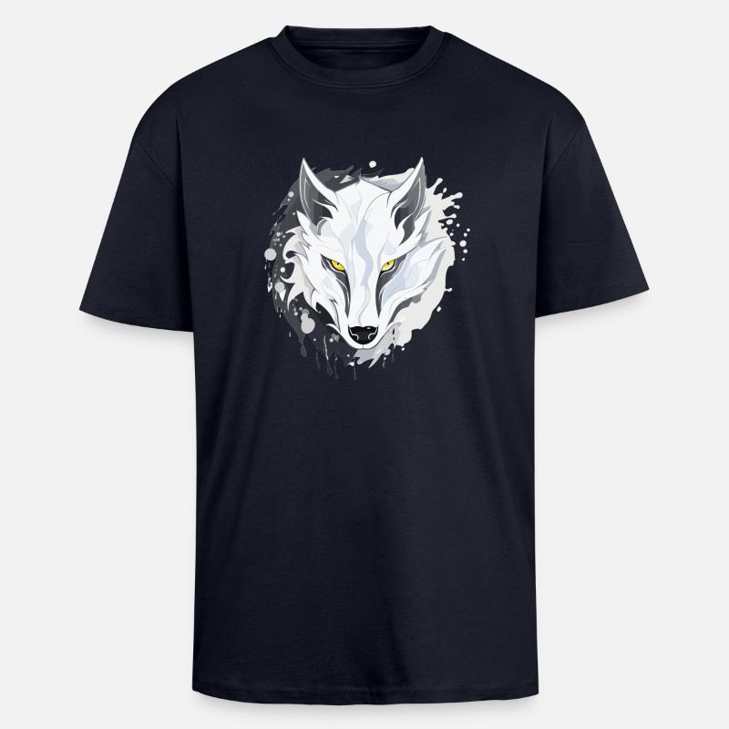Wolf - Illustration - Unisex Oversized Heavyweight T-shirt - french navy