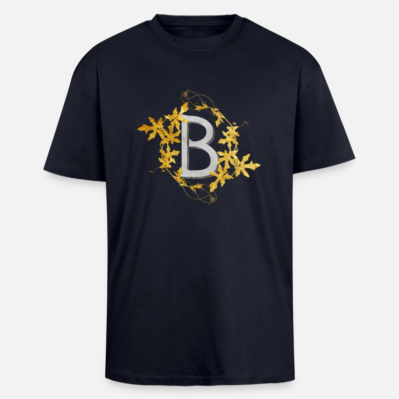 Initials2-B - Oversized Heavyweight Unisex T-Shirt - French Navy