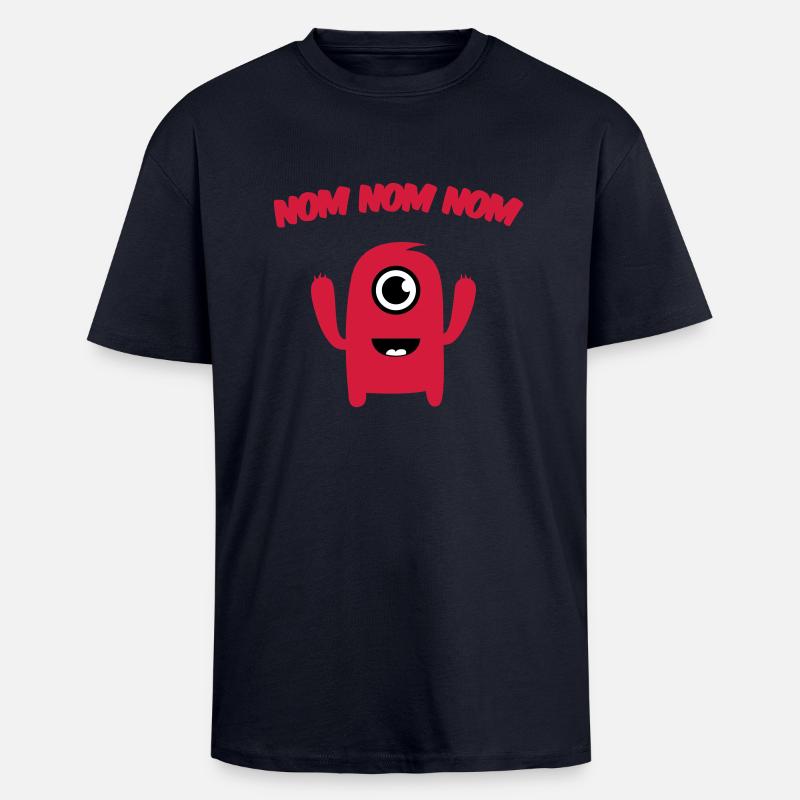 Nom nom nom Monster - Oversized Heavyweight Unisex T-Shirt - French Navy