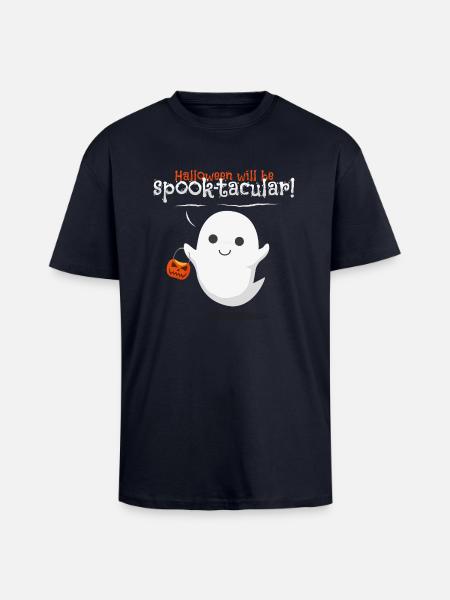 halloween ghost - Unisex Oversized Heavyweight T-shirt - french navy
