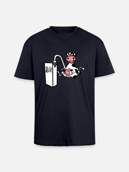 milkcow - Unisex Oversized Heavyweight T-shirt - french navy