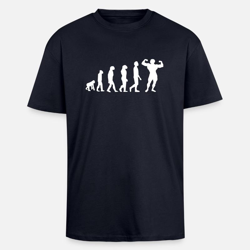 Evolution Body Building - T-shirt unisexe oversize épais - bleu marine
