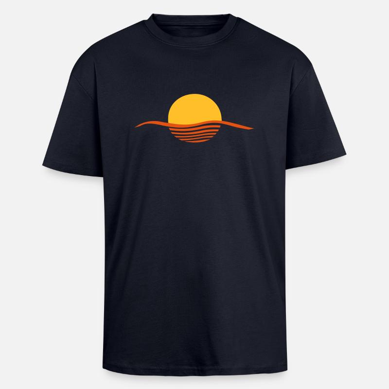 Sonne - Oversized Heavyweight Unisex T-Shirt - French Navy