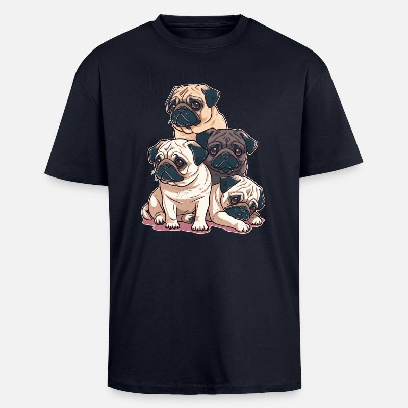Mops Stapel - Oversized Heavyweight Unisex T-Shirt - French Navy