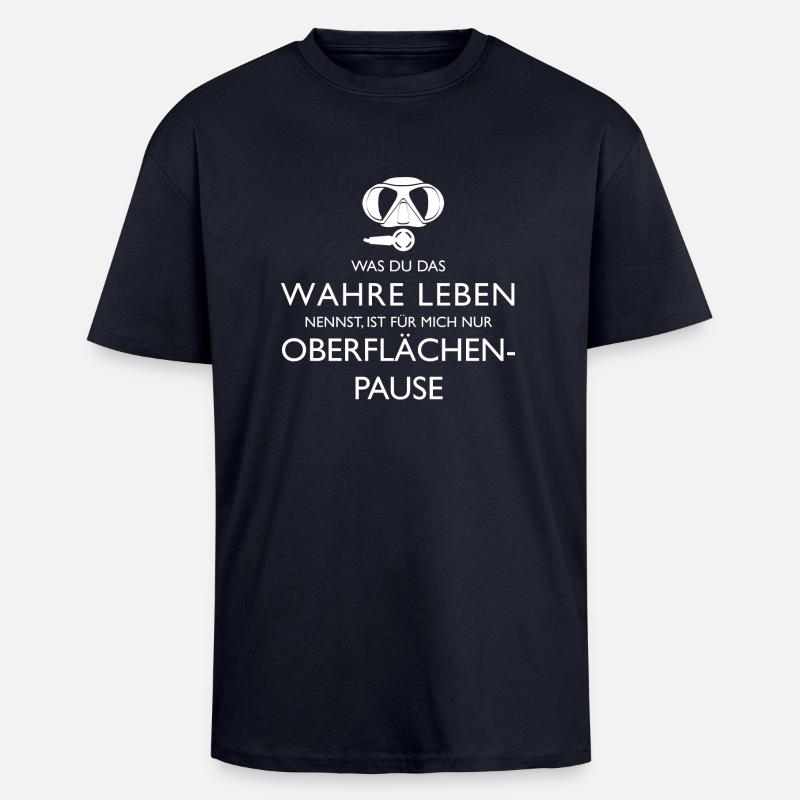 Oberflächenpause - Oversized Heavyweight Unisex T-Shirt - French Navy