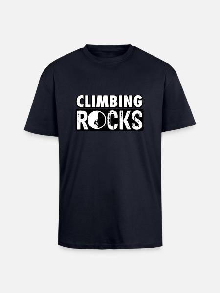 Climbing rocks - Oversized Heavyweight Unisex T-Shirt - French Navy