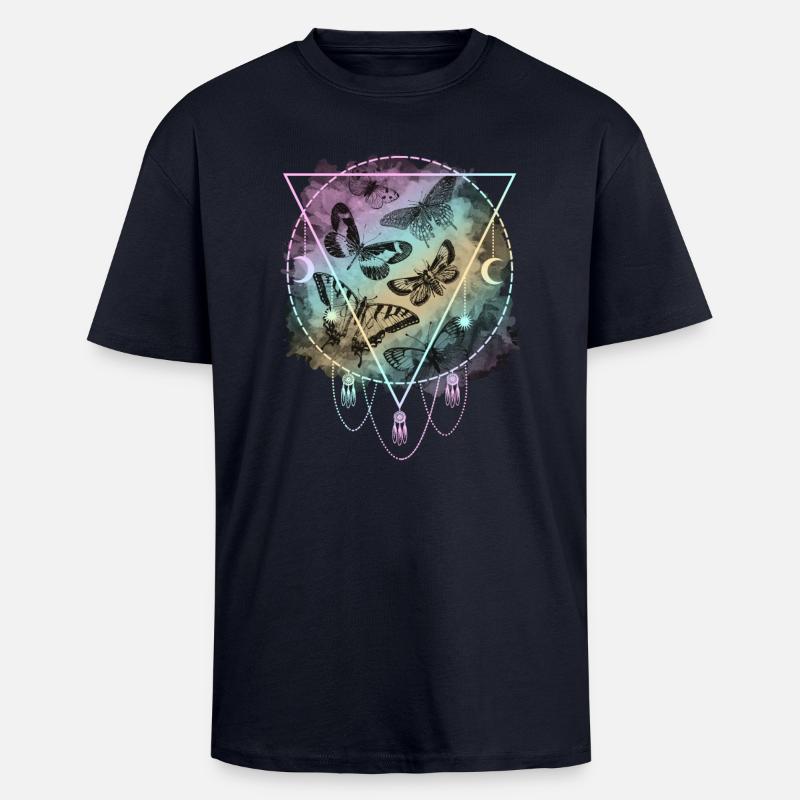 Bunte Schmetterlinge Pastel Goth - Oversized Heavyweight Unisex T-Shirt - French Navy