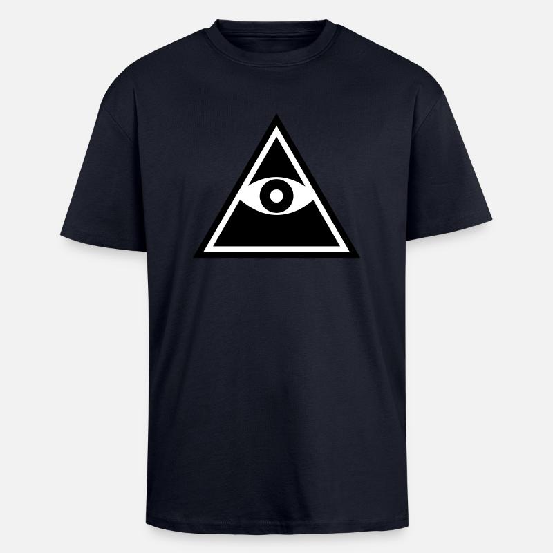 Iluminati - T-shirt unisexe oversize épais - bleu marine