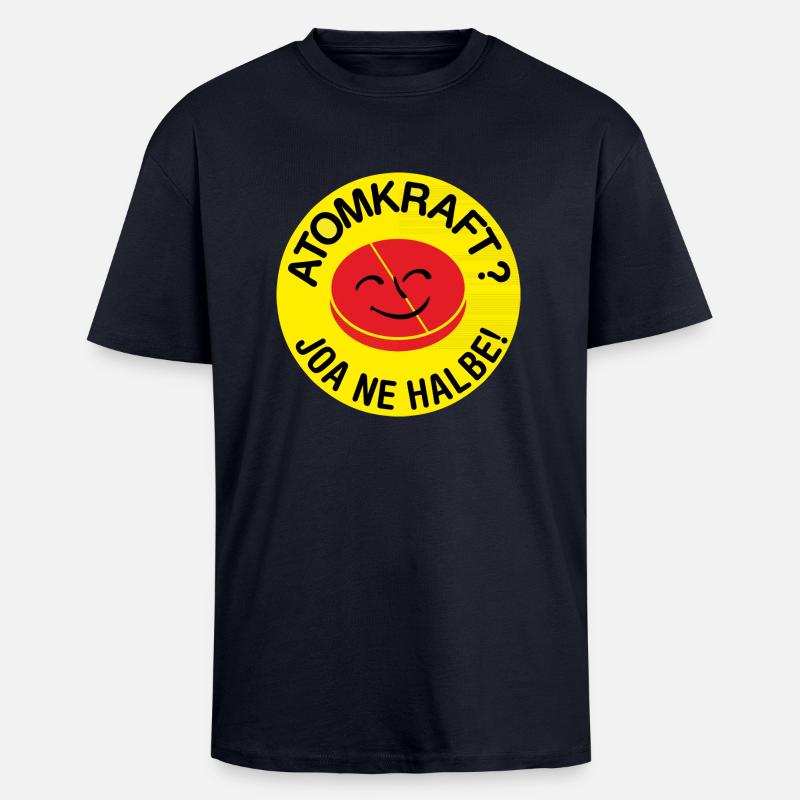 Halbe Atomkraft - Oversized Heavyweight Unisex T-Shirt - French Navy