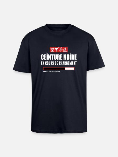 Karate - ceinture noire - T-shirt unisexe oversize épais - bleu marine