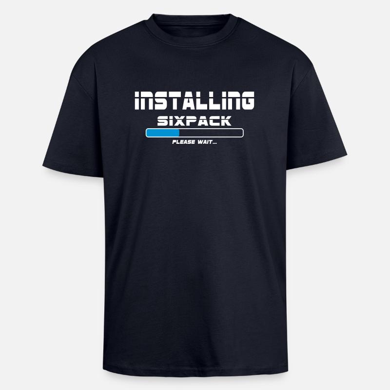 installing sixpack - Oversized Heavyweight Unisex T-Shirt - French Navy