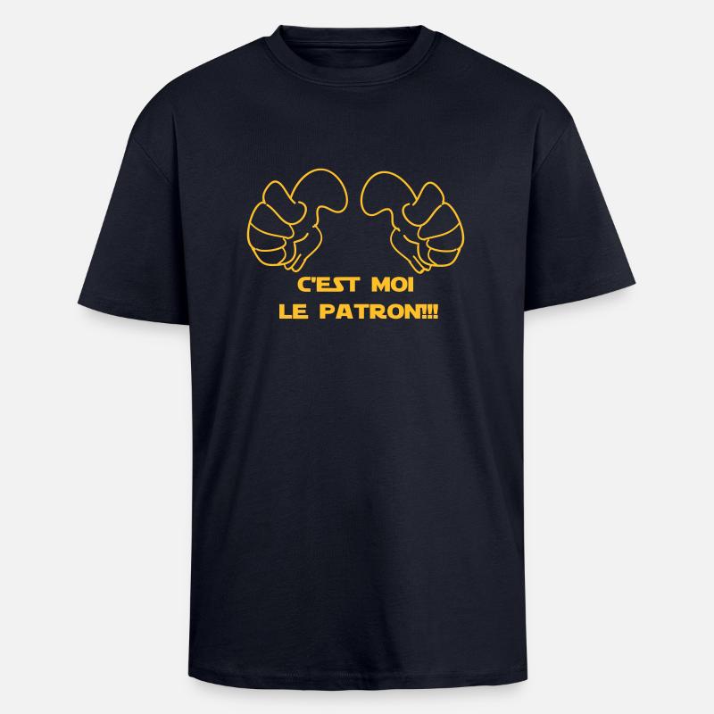 C'EST MOI LE PATRON - T-shirt unisexe oversize épais - bleu marine