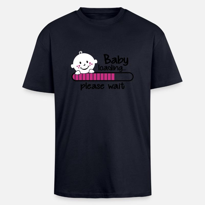 Baby loading.... please wait - Oversized Heavyweight Unisex T-Shirt - French Navy