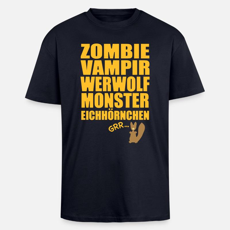 Monster Eichhörnchen - Oversized Heavyweight Unisex T-Shirt - French Navy