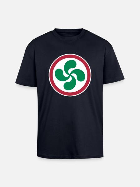 croix basque - lauburu 43 - T-shirt unisexe oversize épais - bleu marine