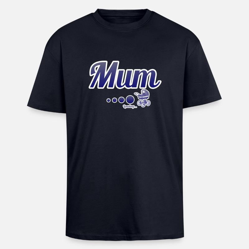 Mum...Loading - Oversized Heavyweight Unisex T-Shirt - French Navy