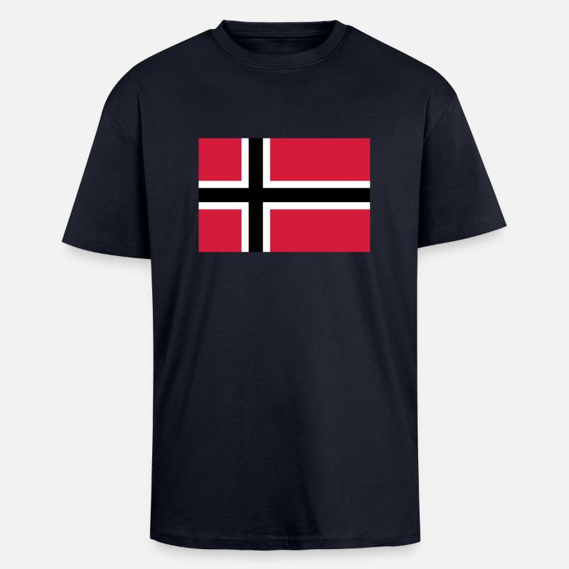 drapeau_norvege - Oversized Heavyweight Unisex T-Shirt - French Navy