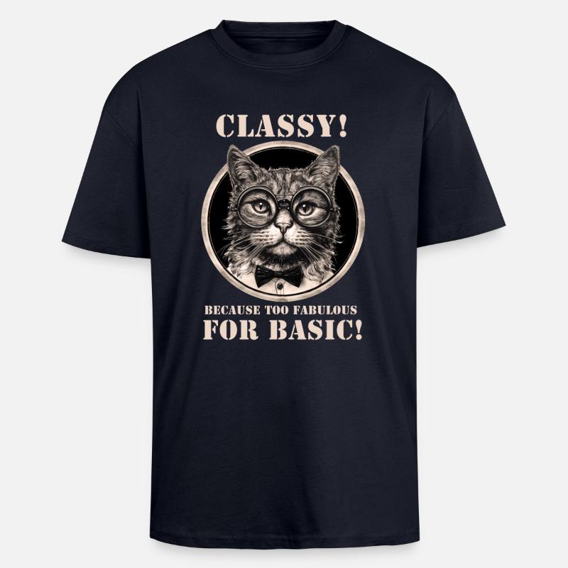 Katze - Oversized Heavyweight Unisex T-Shirt - French Navy