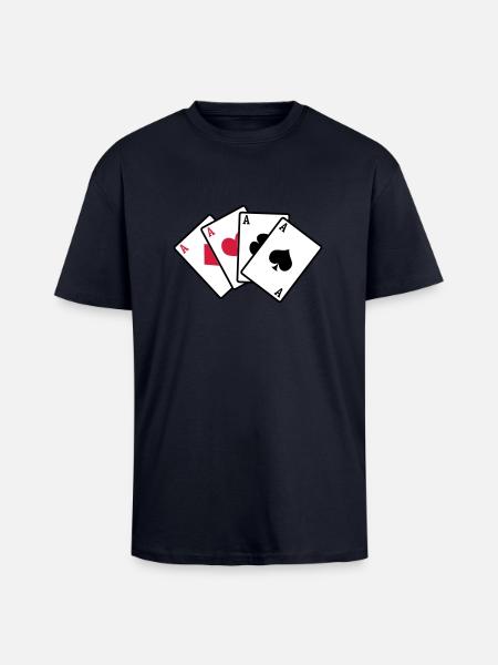 poker cards - Unisex Oversized Heavyweight T-shirt - french navy