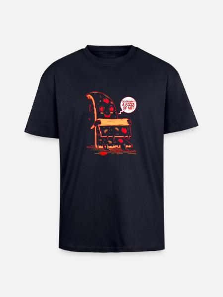 Voulez-vous une pizza de moi? - T-shirt unisexe oversize épais - bleu marine