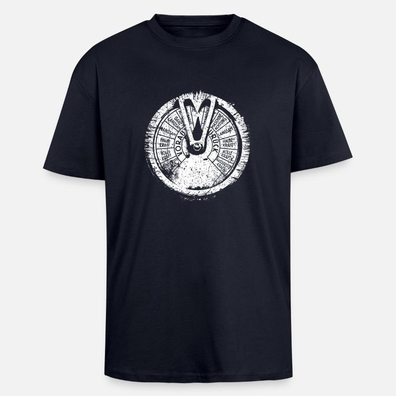 Maschinentelegraph (à l'ancienne blanc) - T-shirt unisexe oversize épais - bleu marine